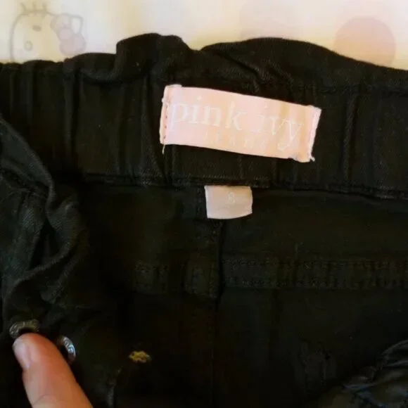 2 Pair Bundle of little girl denim shorts Blue and Black both size 8 (E15) - Picture 2 of 11